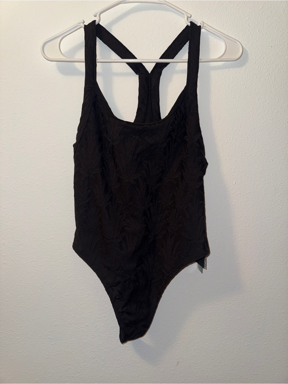 Twenty Montreal Black Textured Scoop Neck One-Piece Swimsuit